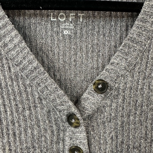 Loft Ribbed Henley Top (XXL) - Picture 2 of 4